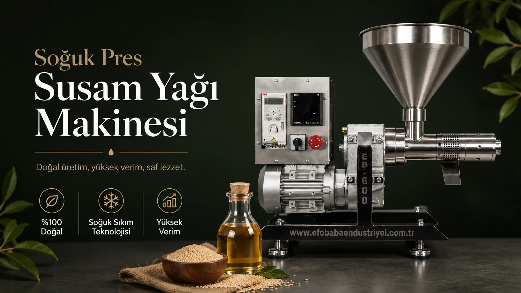 EB-3100 silo banker sistemli endüstriyel susam yağı üretim hattı